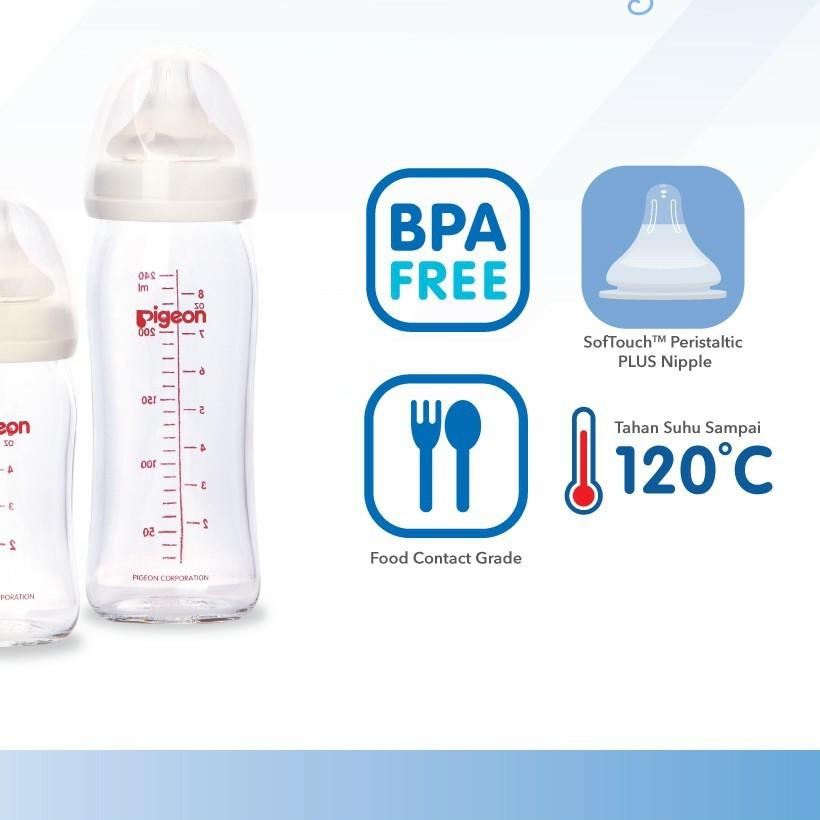 ✦ Pigeon Wide Neck 160Ml 240Ml / Pigeon Botol Susu Peristaltic Plus Nipple Bayi / Baby Newborn Murah ➲