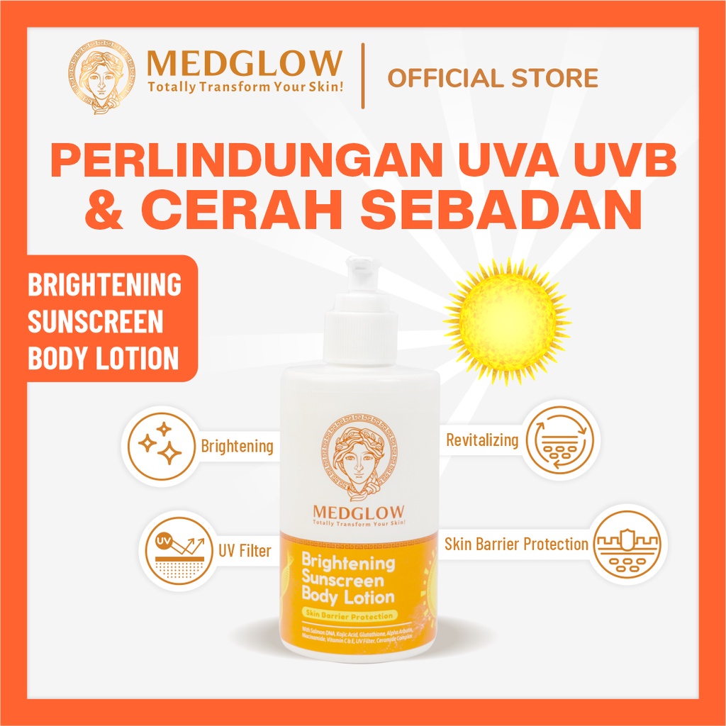 𝐌𝐄𝐃𝐆𝐋𝐎𝐖 𝐂𝐋𝐈𝐍𝐈𝐂 Lotion Pemutih Pagi Salmon DNA Ceramide Kojic Acid Alpha Arbutin Collagen Whitening S