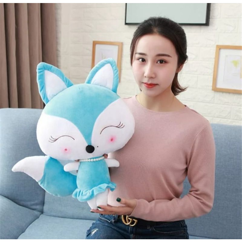 Boneka Cute Merah dan Biru Little Fox Boneka Fox Di 30Cm Hewan Kawaii plush Toy Boneka Bayi Kid's Hadiah Mini Mainan Mewah