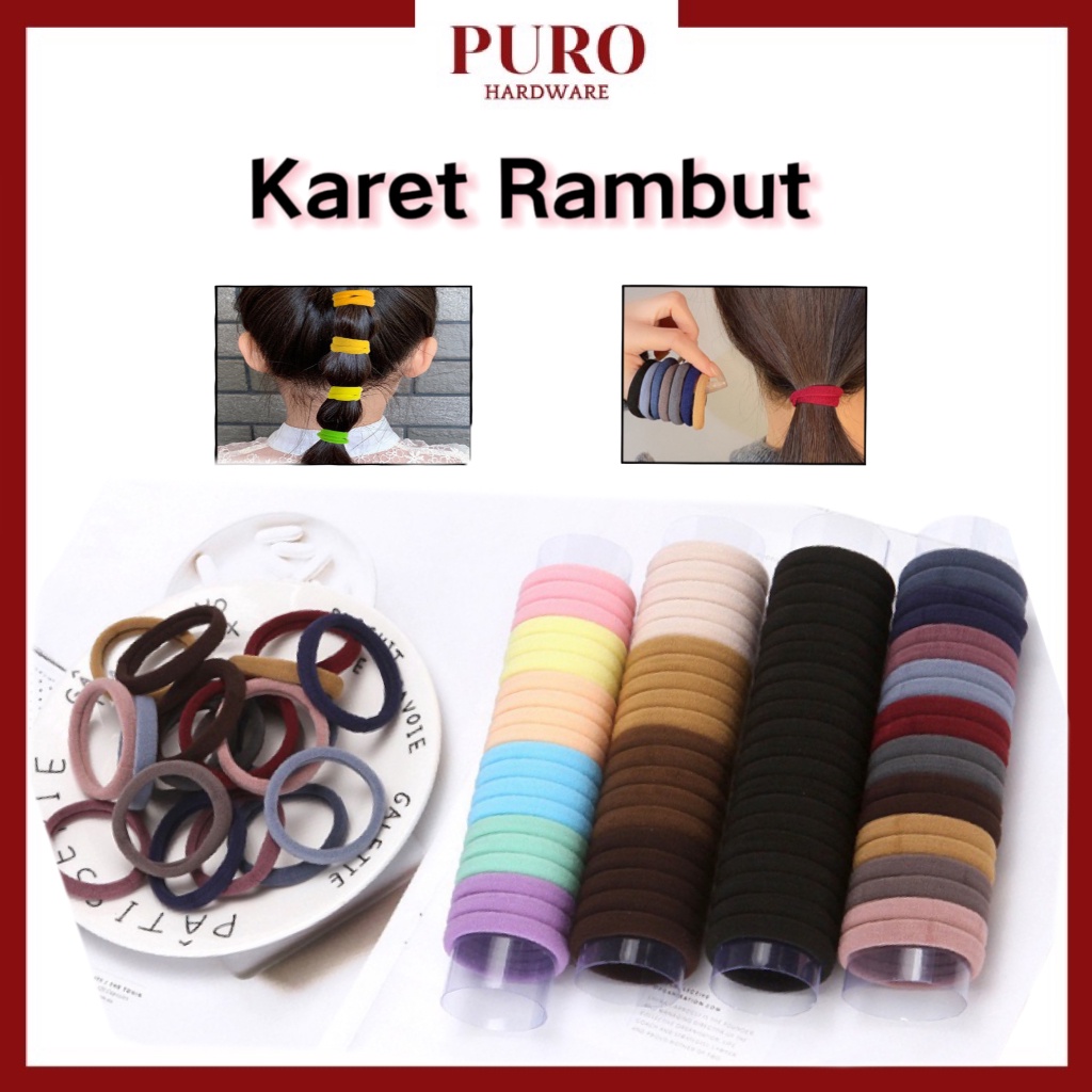 20pcs Ikat Rambut Free Tabung Anti Berantakan / Karet Rambut Wanita / Kunciran Anti Rontok / Karet Rambut Elastis