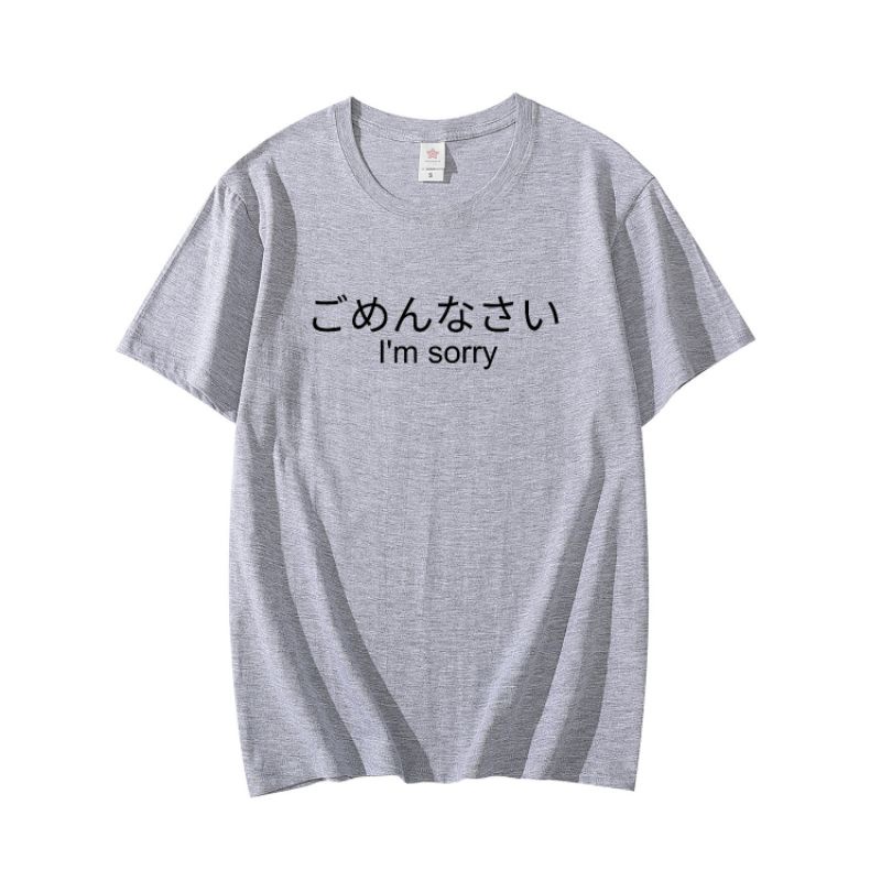 Kaos Pria Wanita Baju Oblong Unisex Pakaian Atasan Cowok Cewek Lengan Pendek I'm sorry Tshirt Oversize Cod