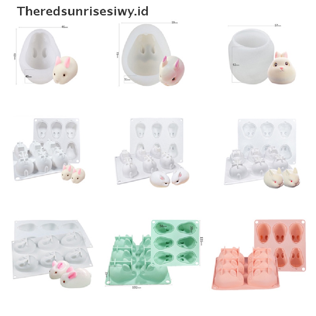 # Baju Lebaran # 1per6lubang Silikon 3D Bunny Rabbit Mold Cetakan Dekorag Kue Untuk Baking Mousse~