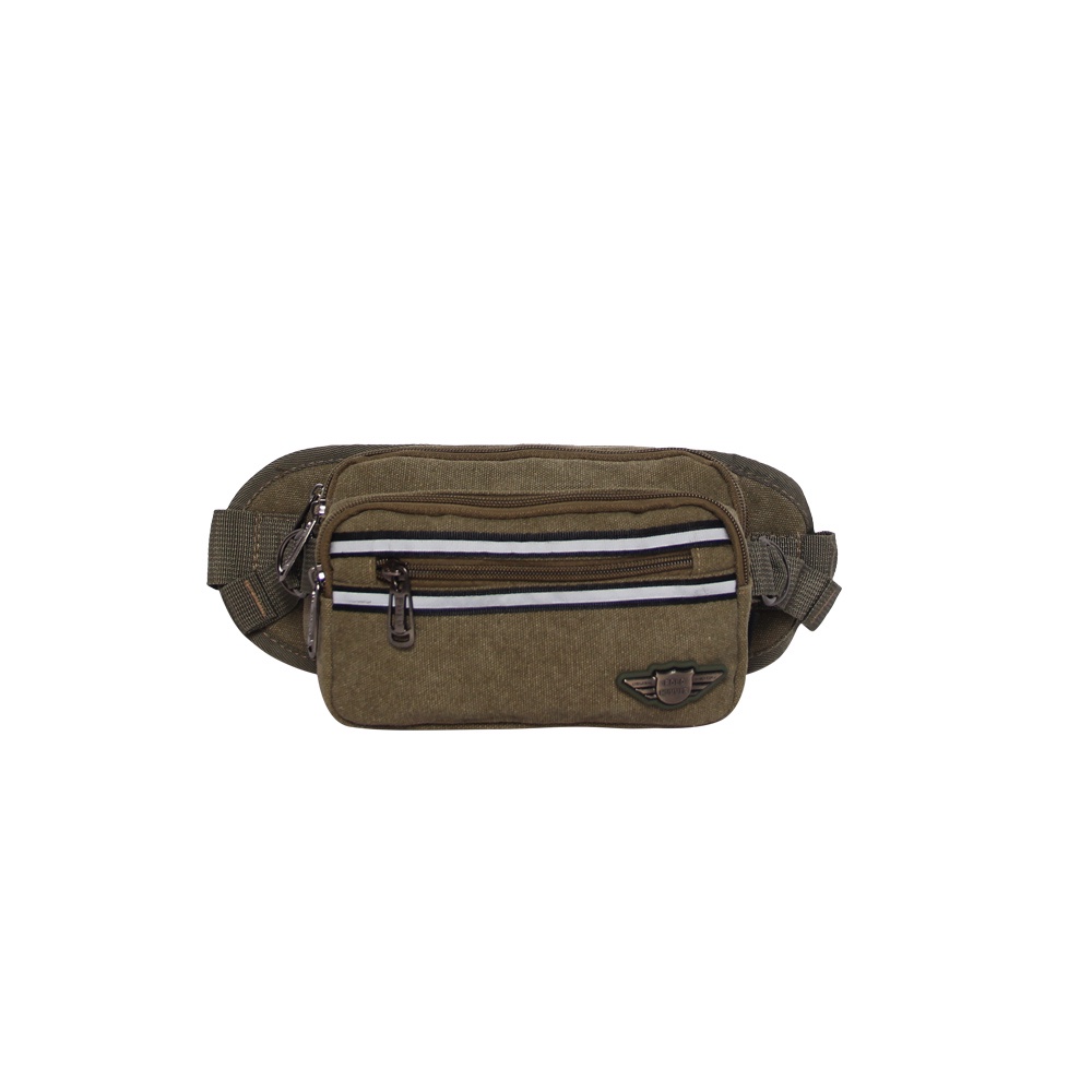 Tas Pinggang Kanvas Pria Multifungsi Polo Hummer 19047 Waist bag Impor