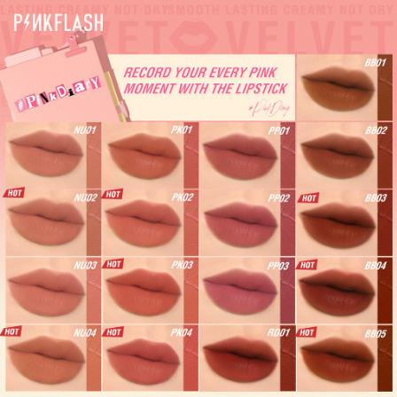* NCC * Pinkflash Long Lasting Matte Lipcream Pink Flash Lip Cream Lipstik