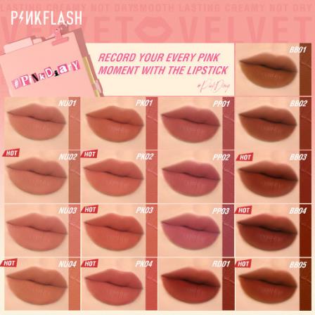 * NCC * Pinkflash Long Lasting Matte Lipcream Pink Flash Lip Cream Lipstik