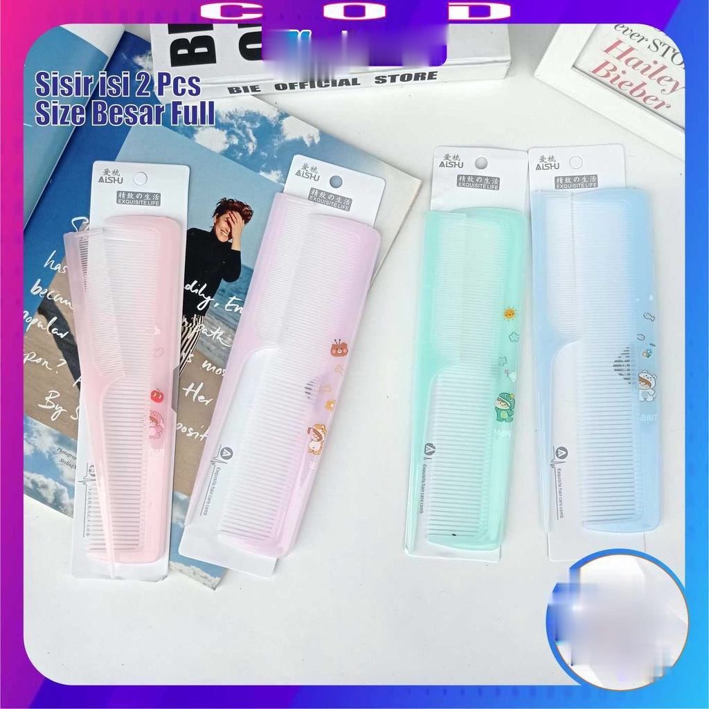 isi 2 Pcs Sisir Karakter Size Besar Premium Korean Style Impor  / Sisir Wanita