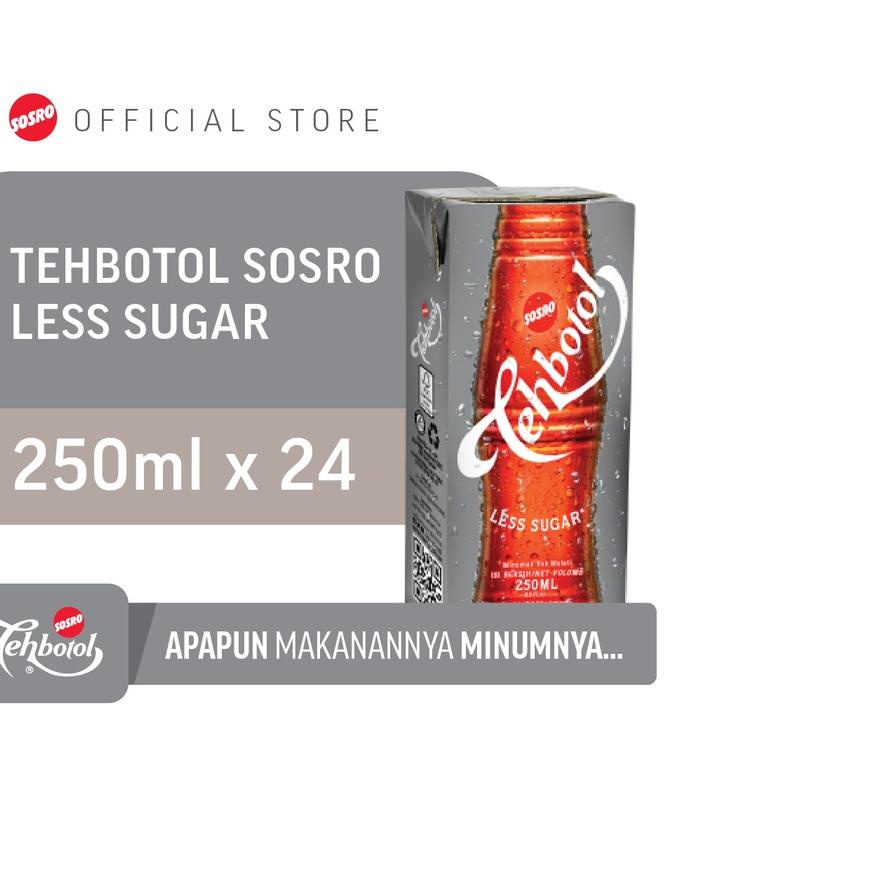 

► Tehbotol Sosro kotak Less Sugar 250 ml isi 24 Pcs ✧