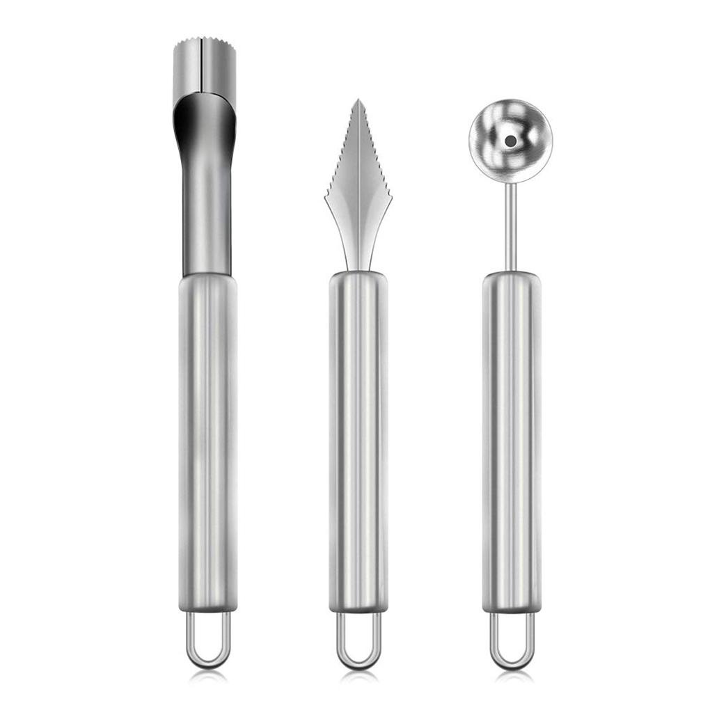 3pcs/set Bola Buah Scoop Core Remover Stainless Steel Lemon DIY Handtools Tahan Panas Peralatan Dapur Kit Perlengkapan Rumah