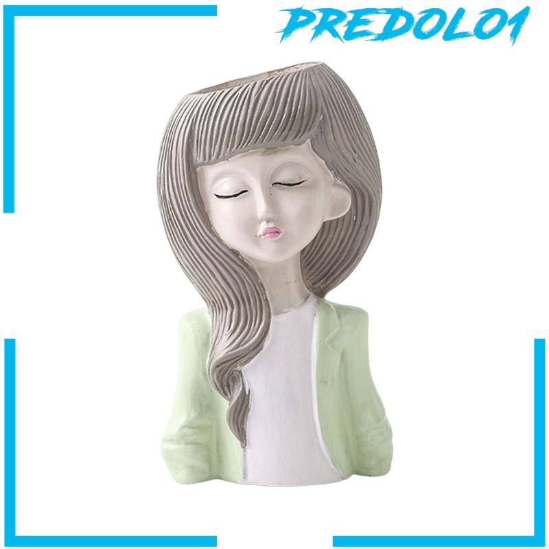 [Predolo1] Planter Pot Bunga Model Patung Gadis Modern Untuk Kantor Meja Masuk