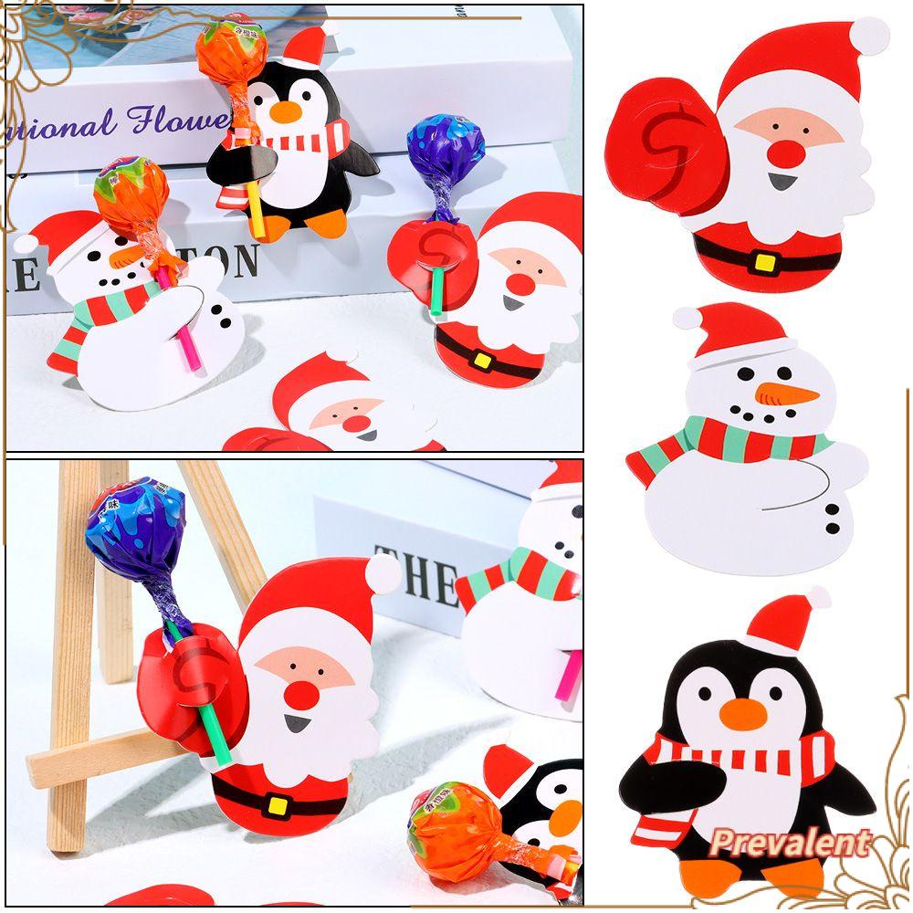 Preva 50Pcs Kartu Lollipop Hiasan Natal Xmas Decor Hadiah Anak Kue Pop