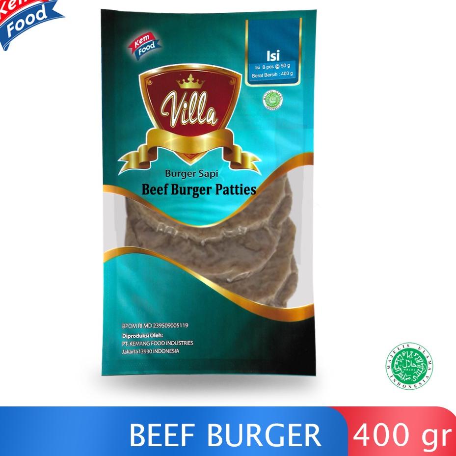 

✾ Villa Beef Burger Patties isi 8pcs - 400gr ☎