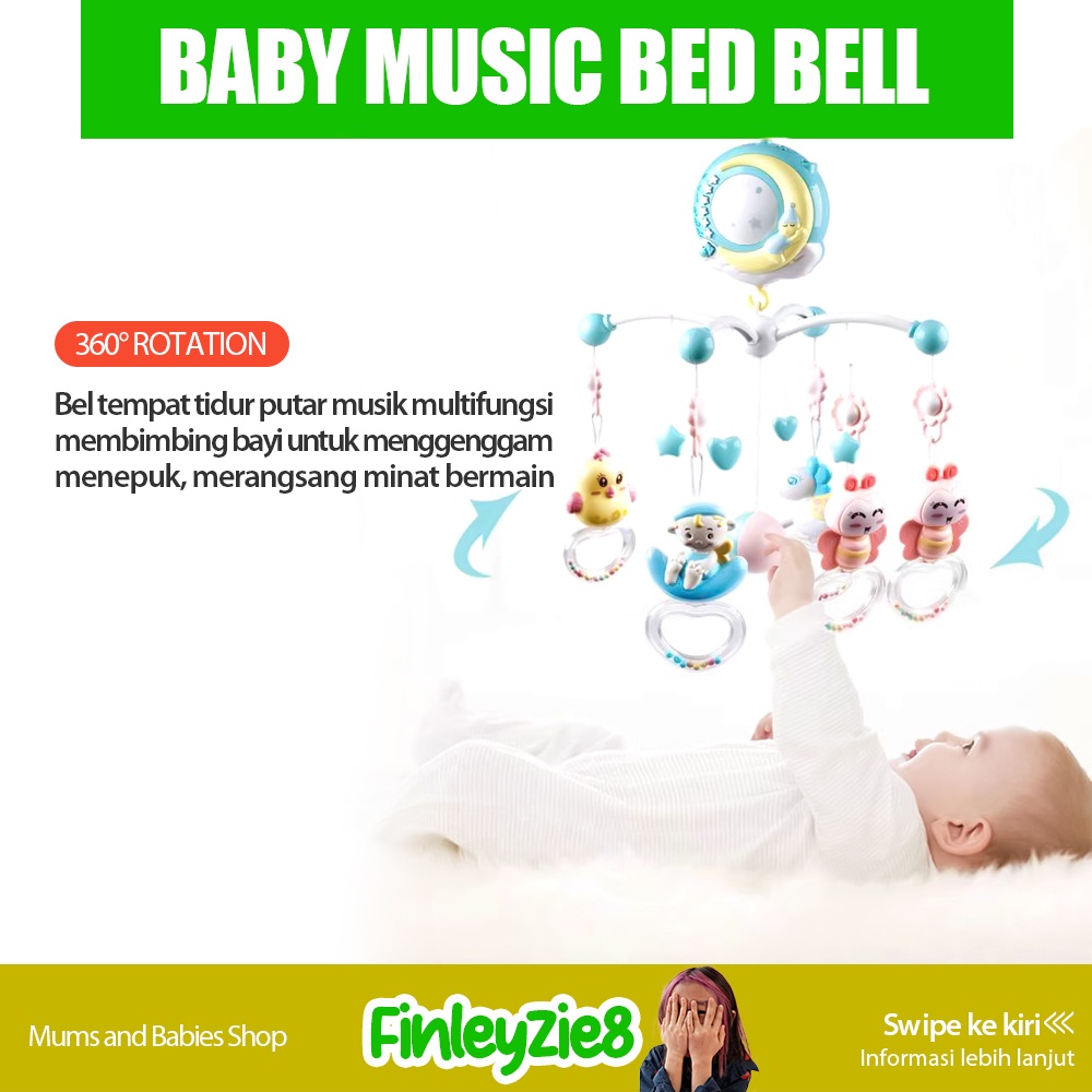 Crib Bell Toys / Membujuk Bayi / Bayi Remote Control Bed Bells / Crib Hanging Toys / Teether Bayi / Mainan Tidur Bayi / Kasur Mainan Bayi / Mainan Box Tempat Tidur Bayi / Box Bayi musik toys Gantung di Tempat Tidur Bayi +Remote / Crib Bell Toys / Mainan