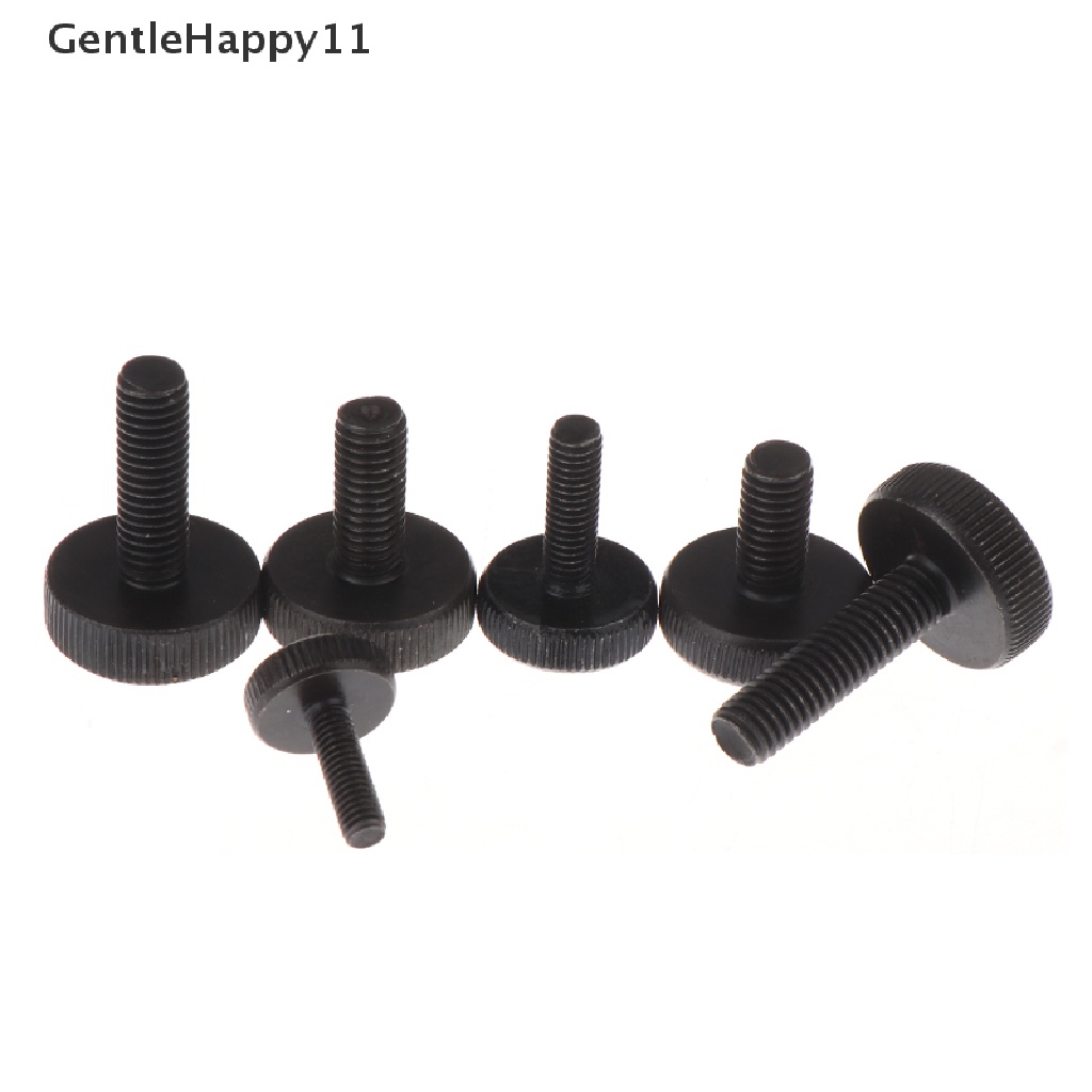 Gentlehappy 10Pcs GB835 Hitam Baja Karbon Kepala Datar Thumb Screw Tangan Mengencangkan Sekrup Komputer M3-M8 Sekrup id