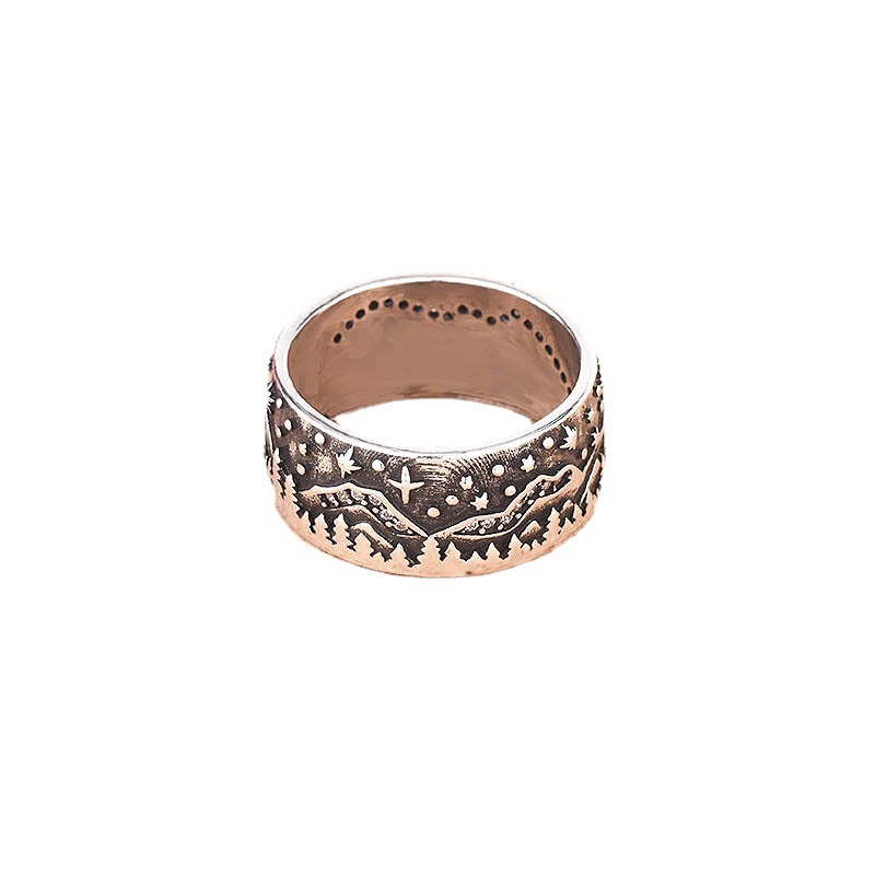 Goldkingdom Aksesoris Perhiasan Fashion Ready Stock Pop Loyal Serigala Pasangan Pasangan Cincin Retro Thai Silver Ring