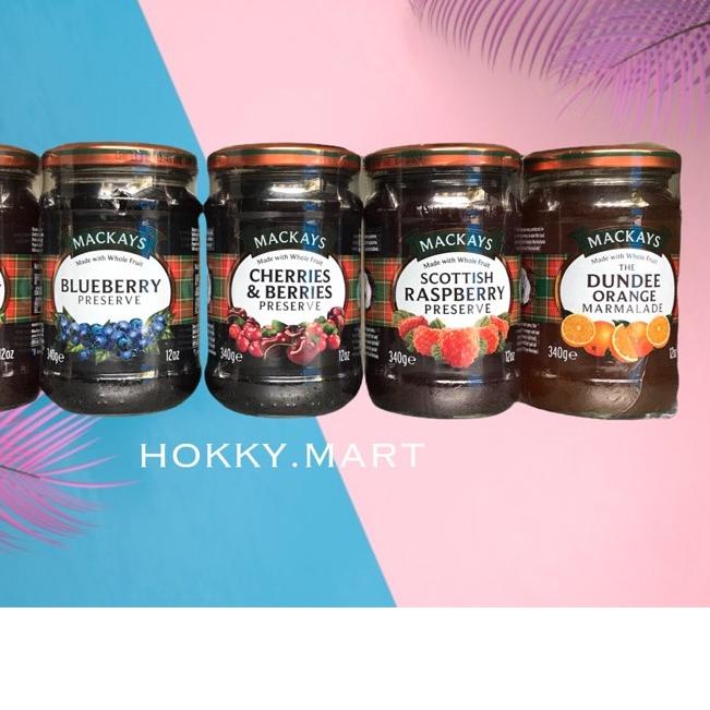 

➨ MACKAYS jam ALL VARIAN 340gr / selai blueberry/ selai cherries / selai strawberry / selai raspberry ◙
