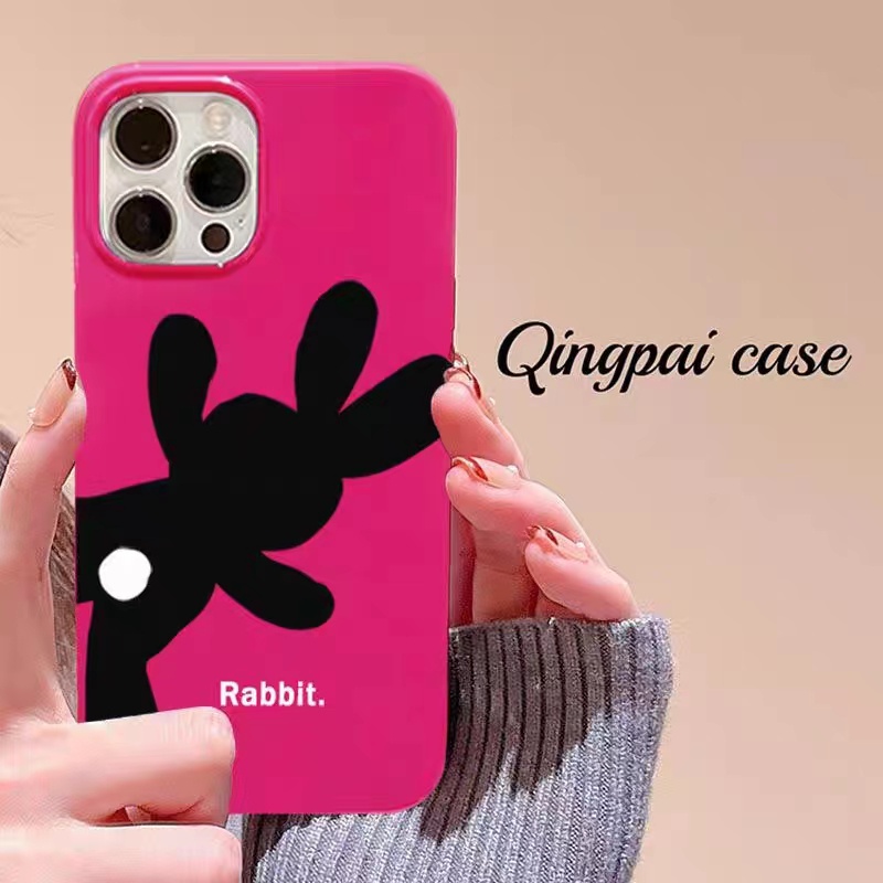 IPHONE Ins Pola Kelinci Cocok Untuk Iphone14 14pro 14plus 13 13mini 13pro 13prm iPhone12 7Plus 8Plus Xr XS 13 12mini Pro Max TPU Empat Sudut Casing Ponsel Tahan Guncangan