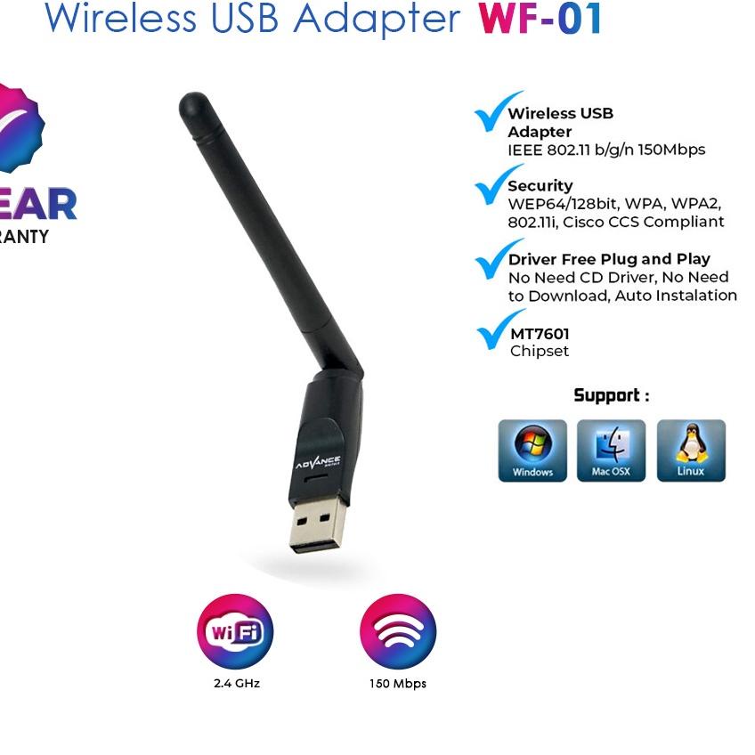 ✹ 100% Ori  Advance USB Dongle Wifi Wireless Adapter Receiver WF-01 Komputer PC Laptop Set Top Box 1