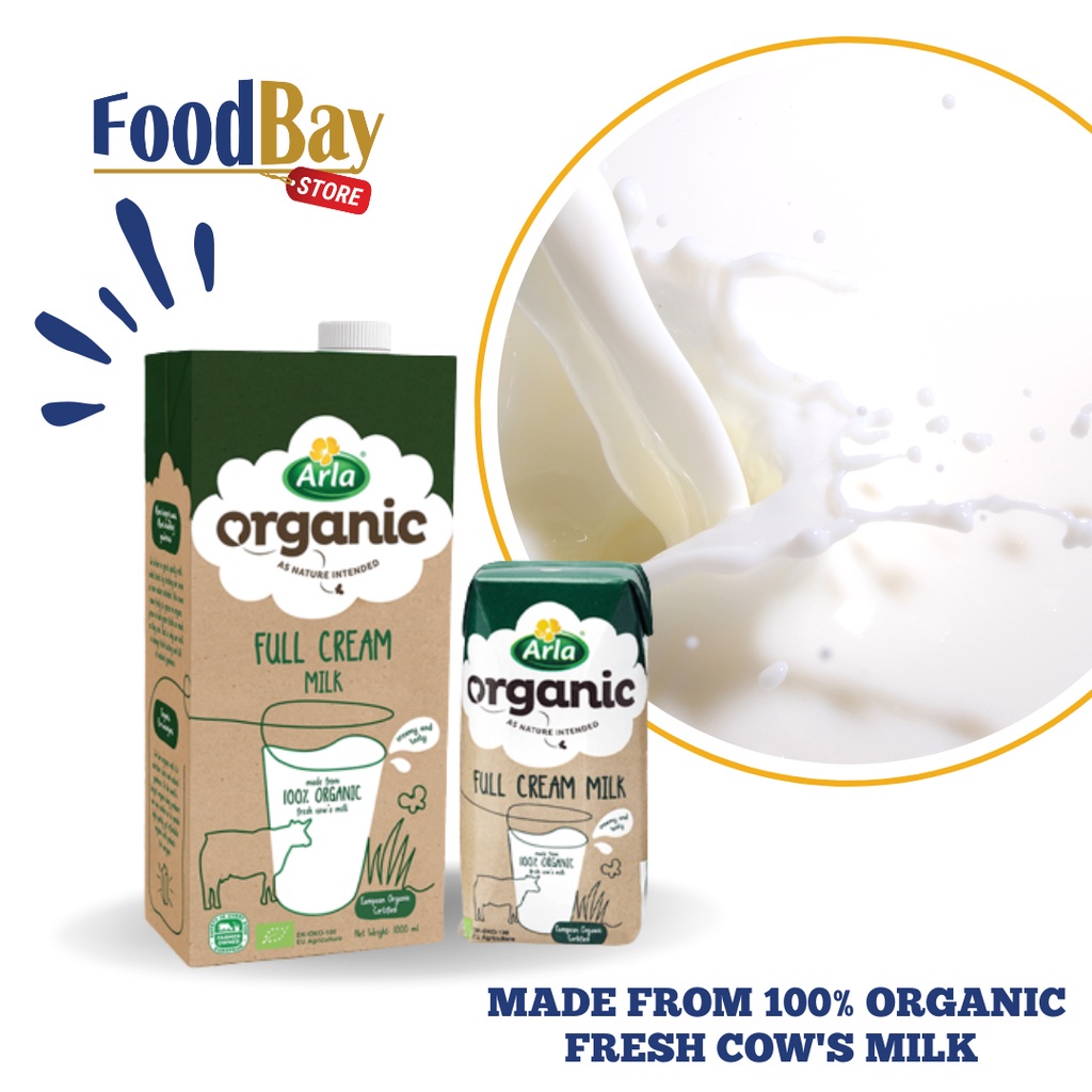 ARLA Full Cream Milk UHT Organic Susu 100 % organik full krim 200 Ml