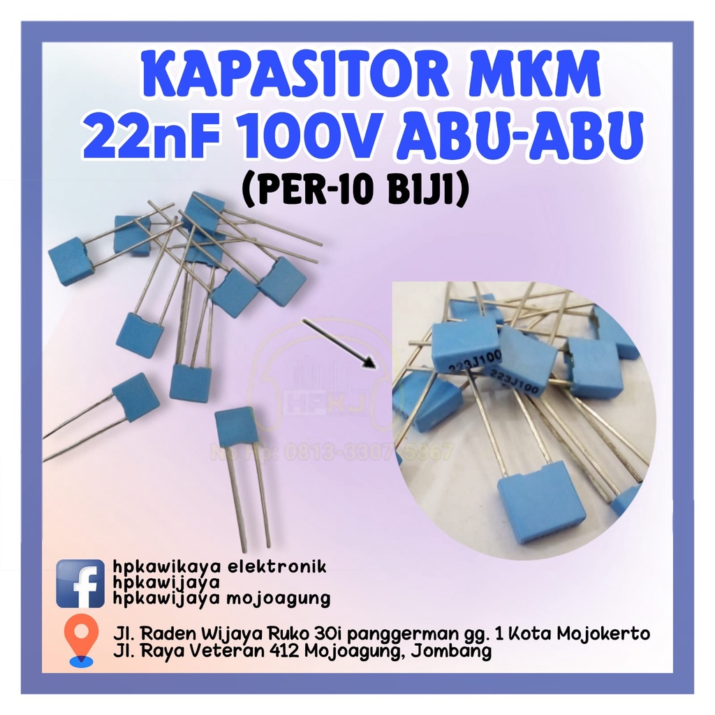 (20pcs)KAPASITOR MKM 22nF 100v mkm 22nF 100 volt 223J100