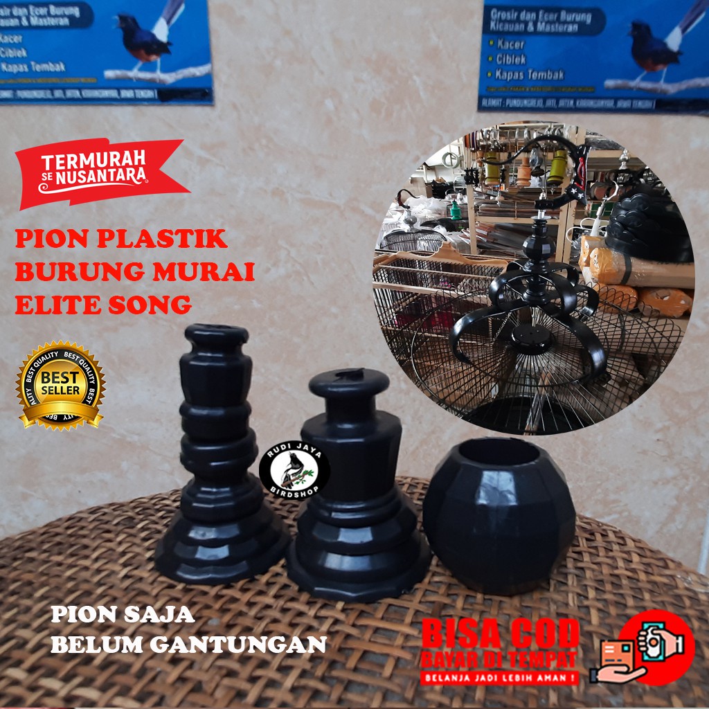 Ready Pion Murai Plastik Elite Song Gantungan Cantolan Sangkar Kandang Bulat Burung Murai Batu Tebal