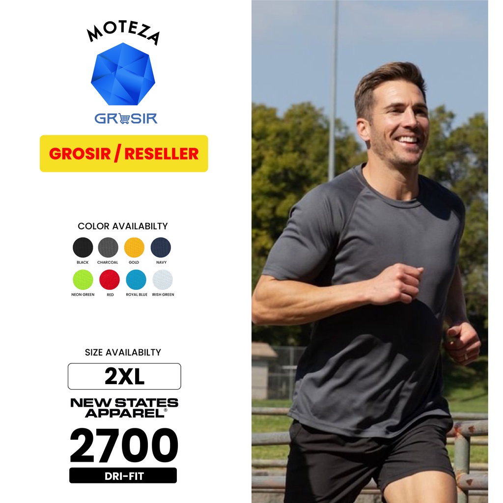 Grosir NSA Dri-Fit Active 2700 - Kaos Polos Olahraga Sport Jersey - XXL