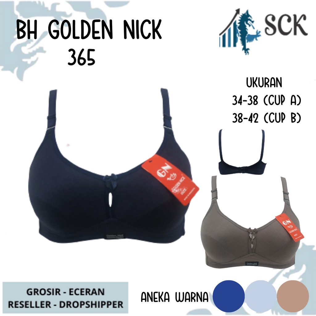 BH GOLDEN NICK 365 Bahan Katun Busa Tipis Tanpa Kawat / BH Katun K365