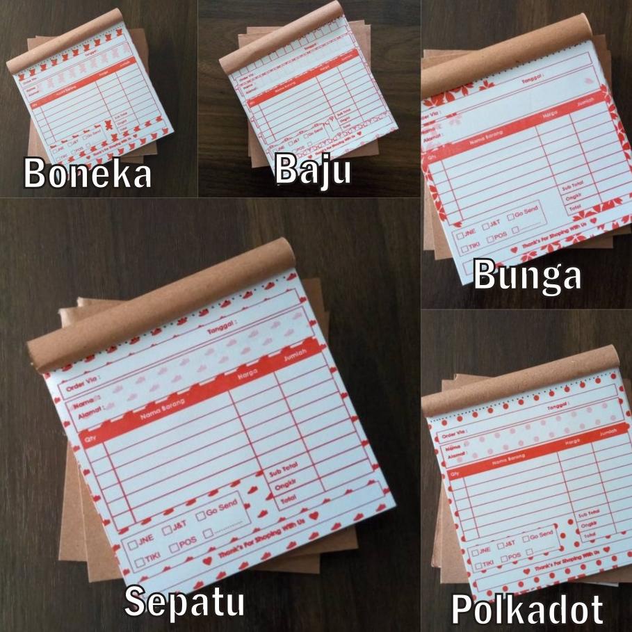 

M33 Nota Mini Motif Bunga Boneka Sepatu Polkadot / Nota Olshop / Nota Kontan / Nota 1 Ply / Nota 2 Ply READY STOCK ぉ