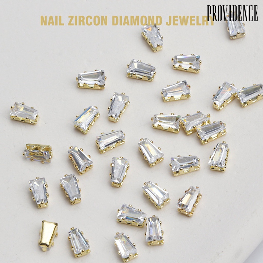 Providence 10Pcs Nail Art Charm Zircon Anti-Gores Tahan Jatuh Mudah Di Tempel High Gloss Claw-wrapping Nail Aksesori Nail Supply