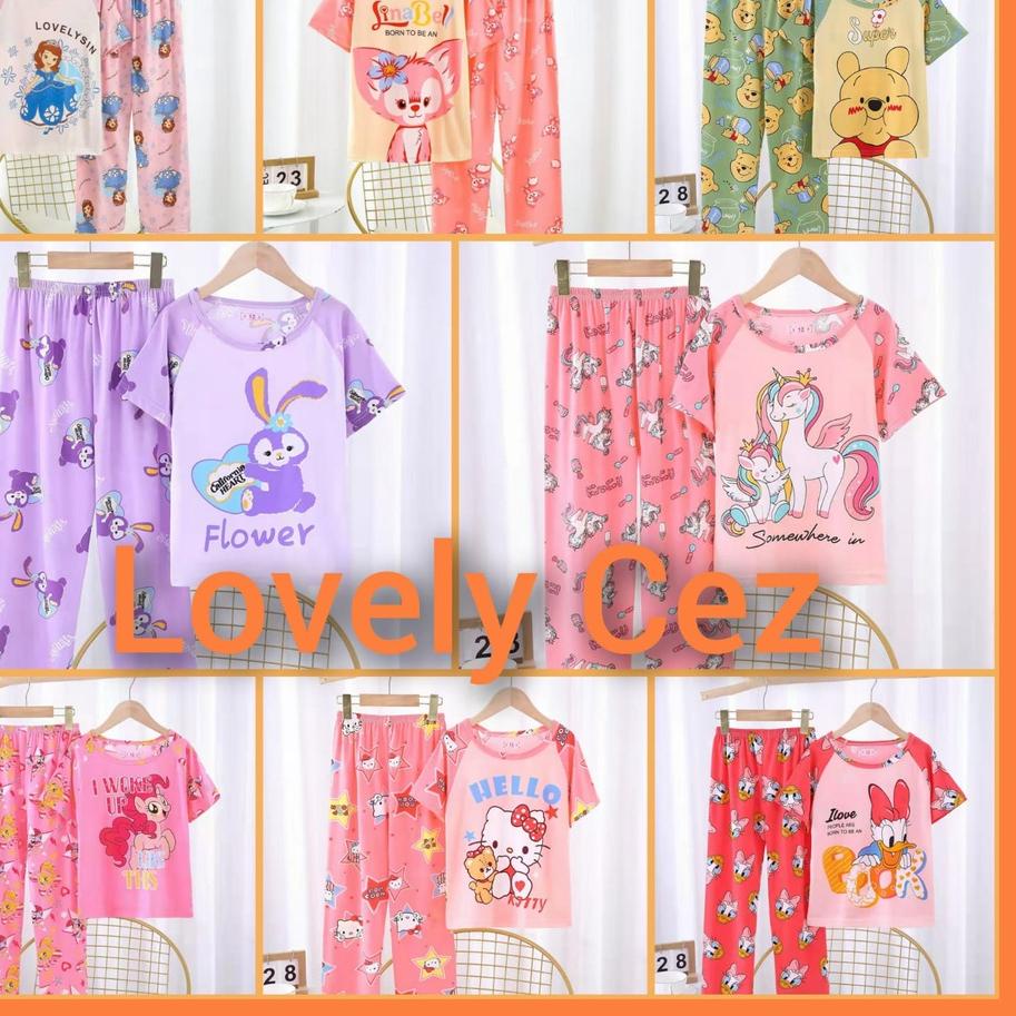 MALL Piyama Anak Baju Tidur Anak Perempuan Pooh Unicornn 