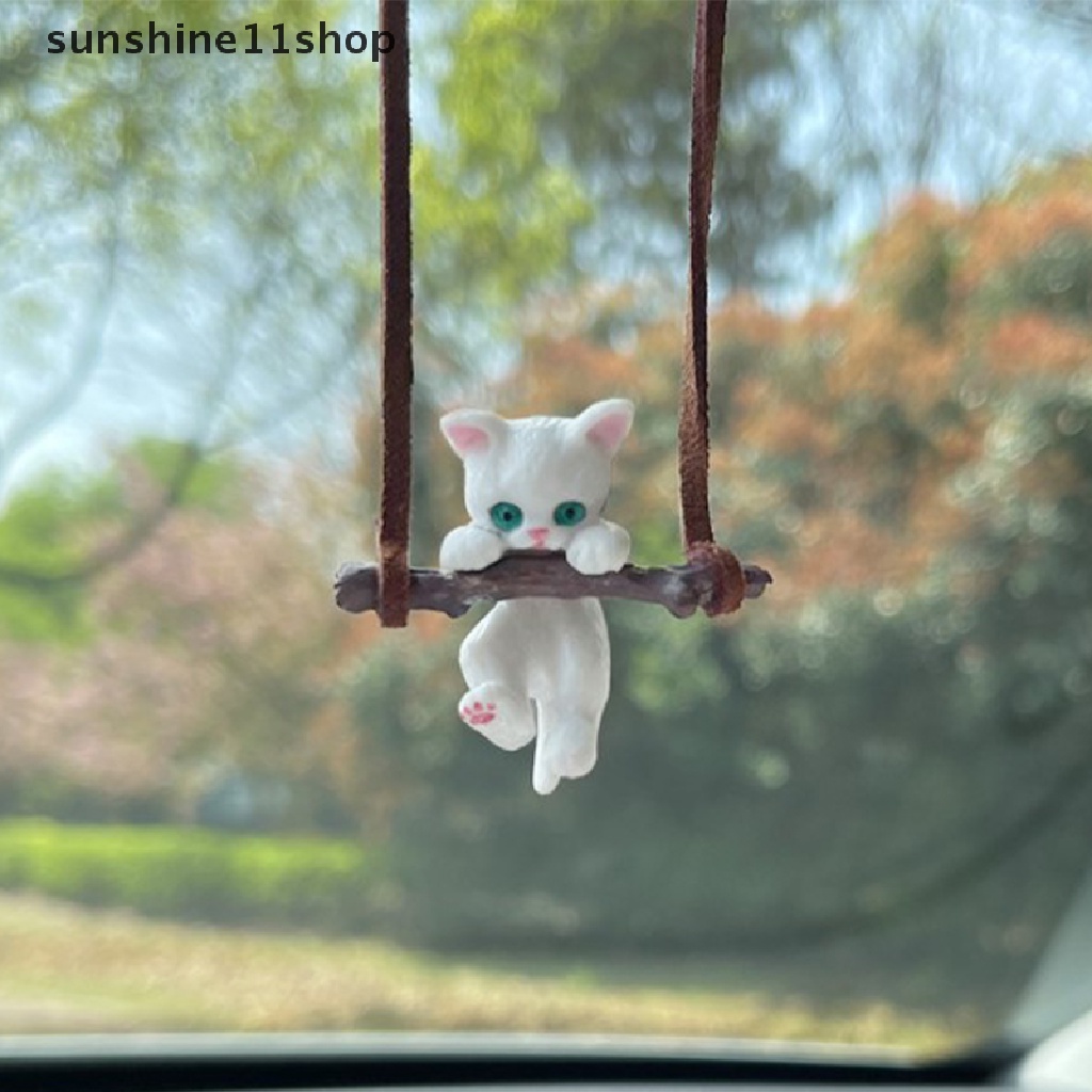 Sho 1pc Liontin Mobil Kreatif Lucu Cabang Kucing Spion Pendant Dekorasi Interior Mobil Aksesoris Interior Mobil N