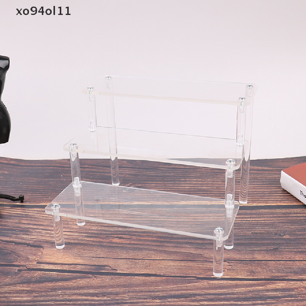 Xo Trapesium Display Stand Boneka Acrylic Display Kosmetik Rak Penyimpanan Perhiasan OL