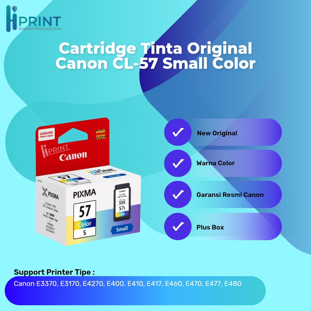 Cartridge Tinta Original Canon Small CL57S CL-57S CL 57 Small Color, Cartridge Printer CL57S Canon