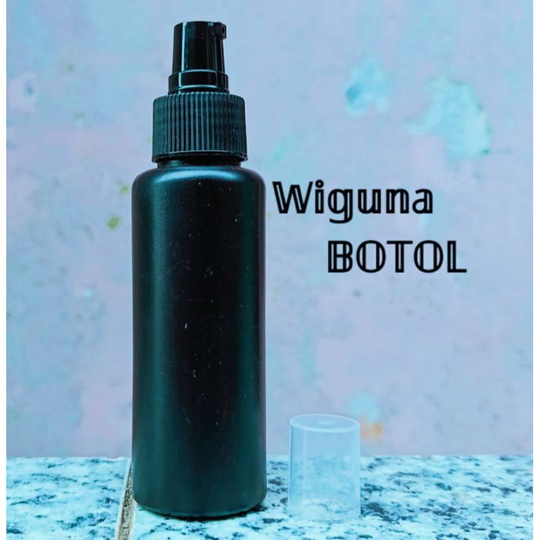 Botol Pump Treatment 100ml HDPE Hitam / Botol HDPE 100ml Tutup Pump Treatment Hitam