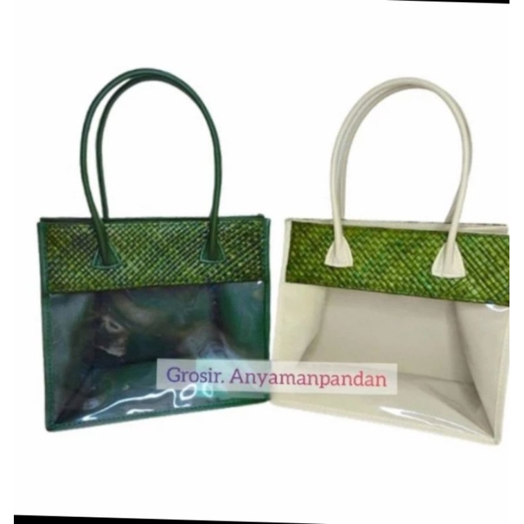 Tas Parcel Mika pandan Army/tas anyaman/tas hampers keranjang parcel