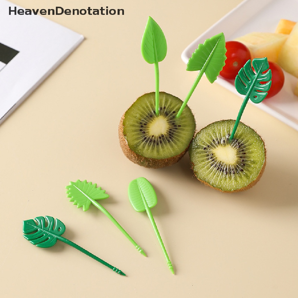 [HeavenDenotation] 5 / 6 / 10pcs Cute Cartoon Bow Fruit Fork Kids Snack Dessert Picks Tookpick HDV