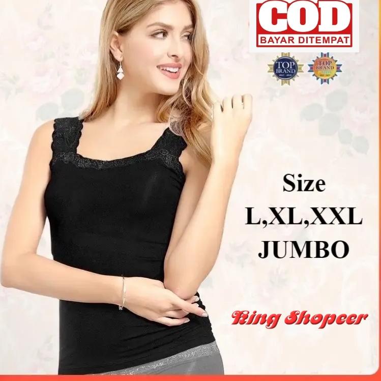 [ART. 105269] Tanktop Tank Top Tangtop Tengtop Wanita Polos Tali Lebar Camisol Sorex Renda U-Neck Ju