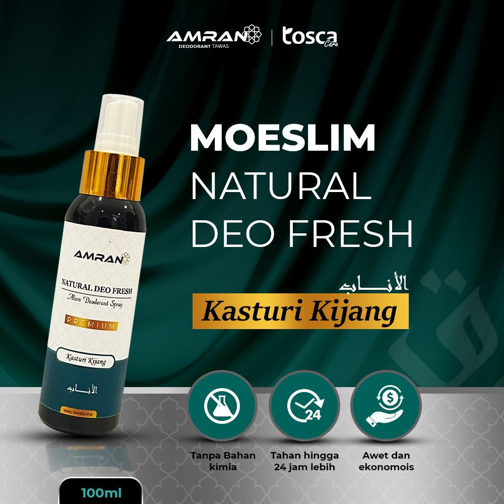 AMRAN DEODORANT TAWAS ARAB - Natural Deodorant Spray 100ml - Amran Deodorant Tawas Cair - Arabian Series Mencegah Bau Ketiak Non Alkohol