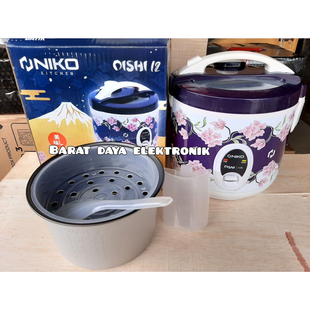 MAGIC COM RICE COOKER PENANAK NASI KACA NIKO OL 12 OISHI BATIK 1.2 LITER MAGIC COM