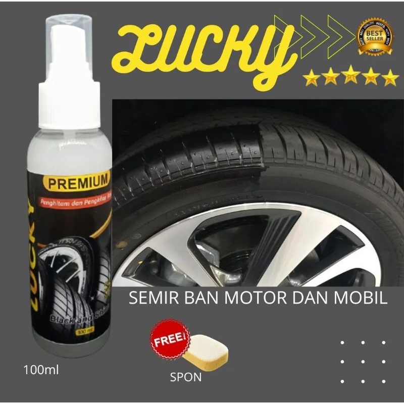 Sprey Semir Ban Mobil Motor Mengkilap Tahan Lama - Semir Ban Lucky 100 Ml