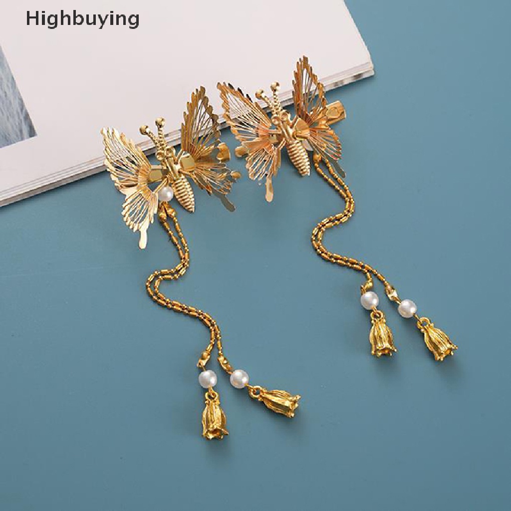 Hbid 1Pcs Jepit Rambut Kupu-Kupu Rumbai Elegan Bergerak Gadis Terbang Shiny Hair Clips Glory