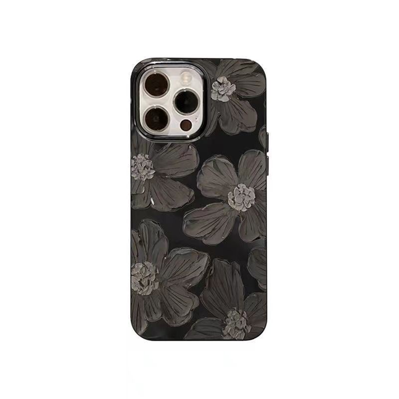 IPHONE Ins Pola Bunga Cocok Untuk Iphone14 14pro 14plus 13 13mini 13pro 13prm iPhone12 7Plus 8Plus Xr XS 13 12mini Pro Max TPU Empat Sudut Casing Ponsel Tahan Guncangan