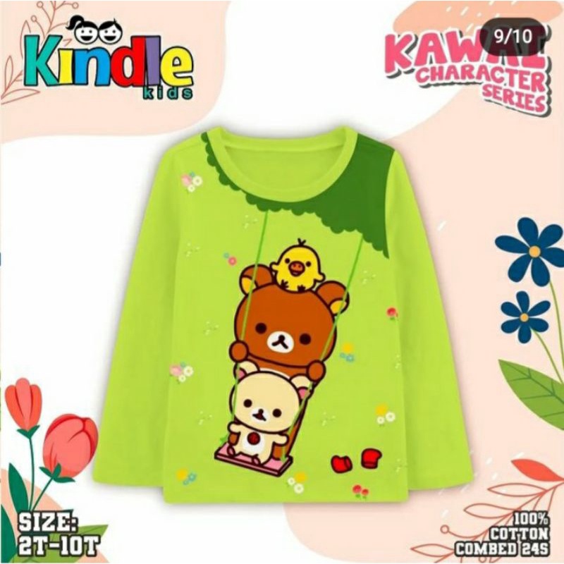 KAOS LENGAN PANJANG KAWAI KARTUN KINDLE KIDS (BRP06)