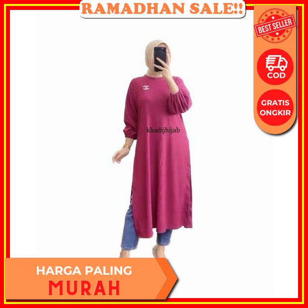Piste Tunik By Moca Ld 100 Allsize Tunik Wanita Bahan Kaos Import Texture Premium Tunik Wanita Terba