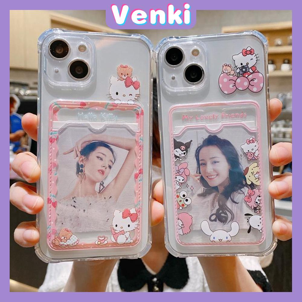 For iPhone 14 Pro Max Card Holder Case Clear Card Storage Back Cover Cute Cartoon Cat Camera Protection Shockproof For iPhone 14 13 12 11 Plus Pro Max 7 Plus X XR