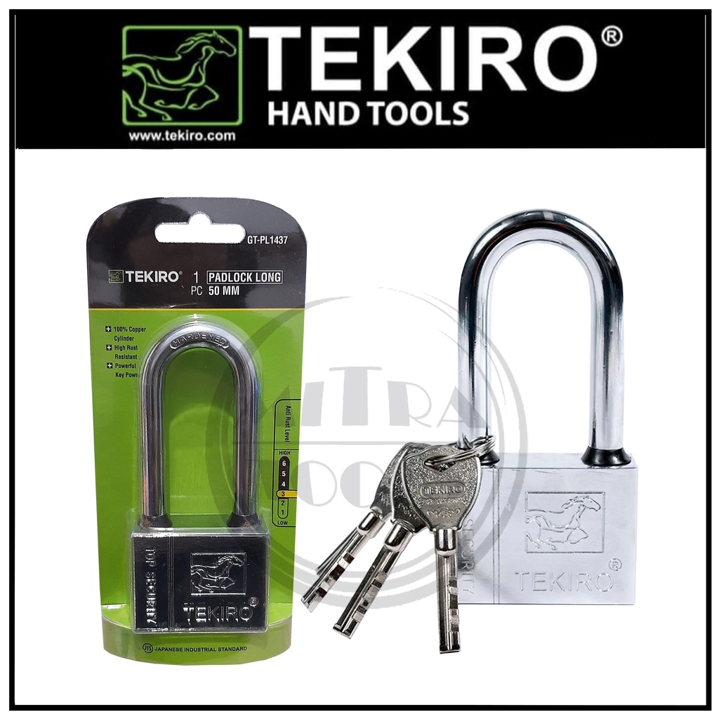 TEKIRO Kunci Gembok Leher Panjang 50mm Tipe Kotak / Gembok Pintu Pagar Tekiro Original