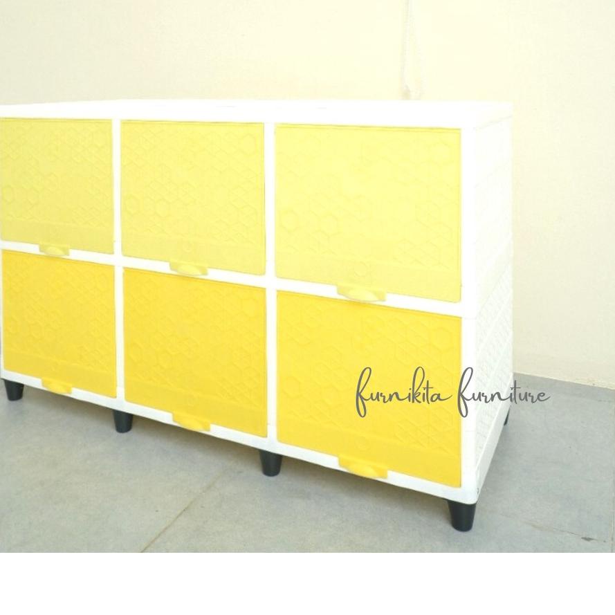 ★ LEMARI PLASTIK TRIPLE FLIP CLUB SUSUN 2 / MEJA TV PLASTIK / RAK BUKU SERBAGUNA ♩