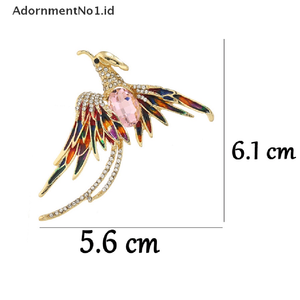 [AdornmentNo1] Bros Burung Phoenix Enamel Kristal Pin Hewan Untuk Wanita Pria Brooch Pin Hadiah [ID]