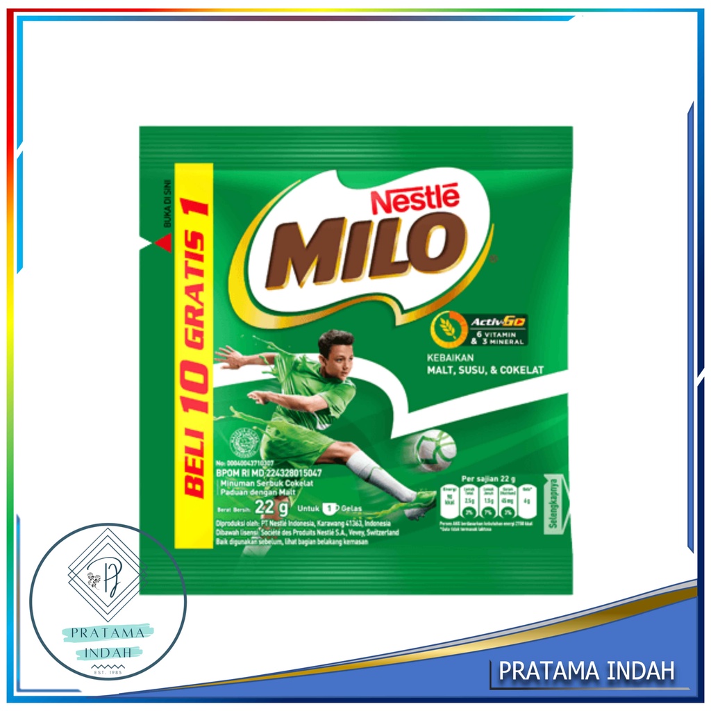 

MILO SACHET 22 GR - 1 RENTENG 10 SACHET (GROSIR ECERAN)