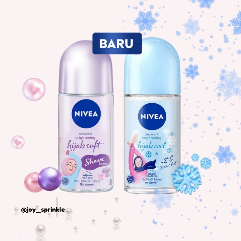 ❣️Rakkistore99❣️ NIVEA  Deodorant Roll On | Hijab Cool | Hijab Soft Shaveless |  50ml