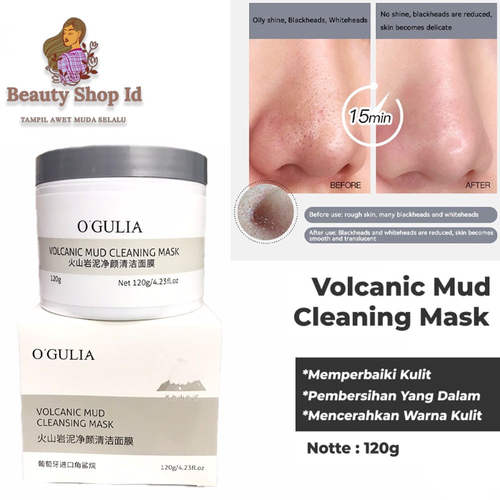 O'GULIA Masker Wajah Volcanic Mud Facial Whitening Clay Mask